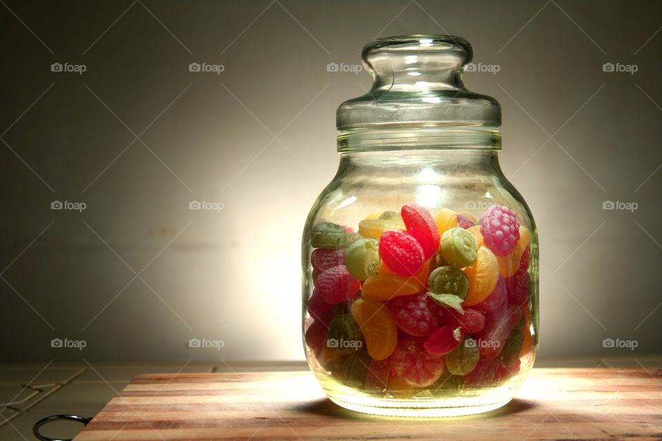 jar of colored candies