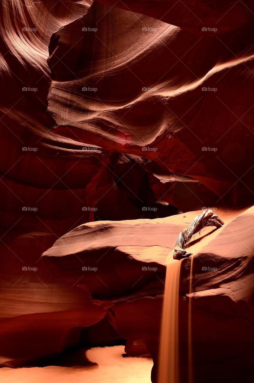 Low angle view of antelope canyon