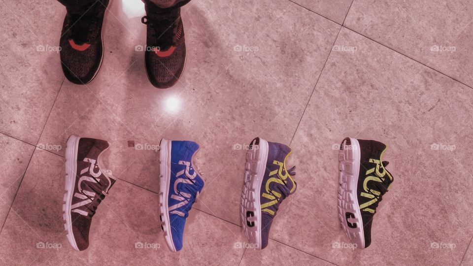 Running Shoes Display