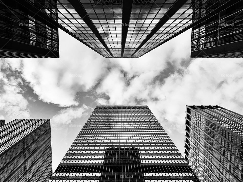 Building exterior in black and white 