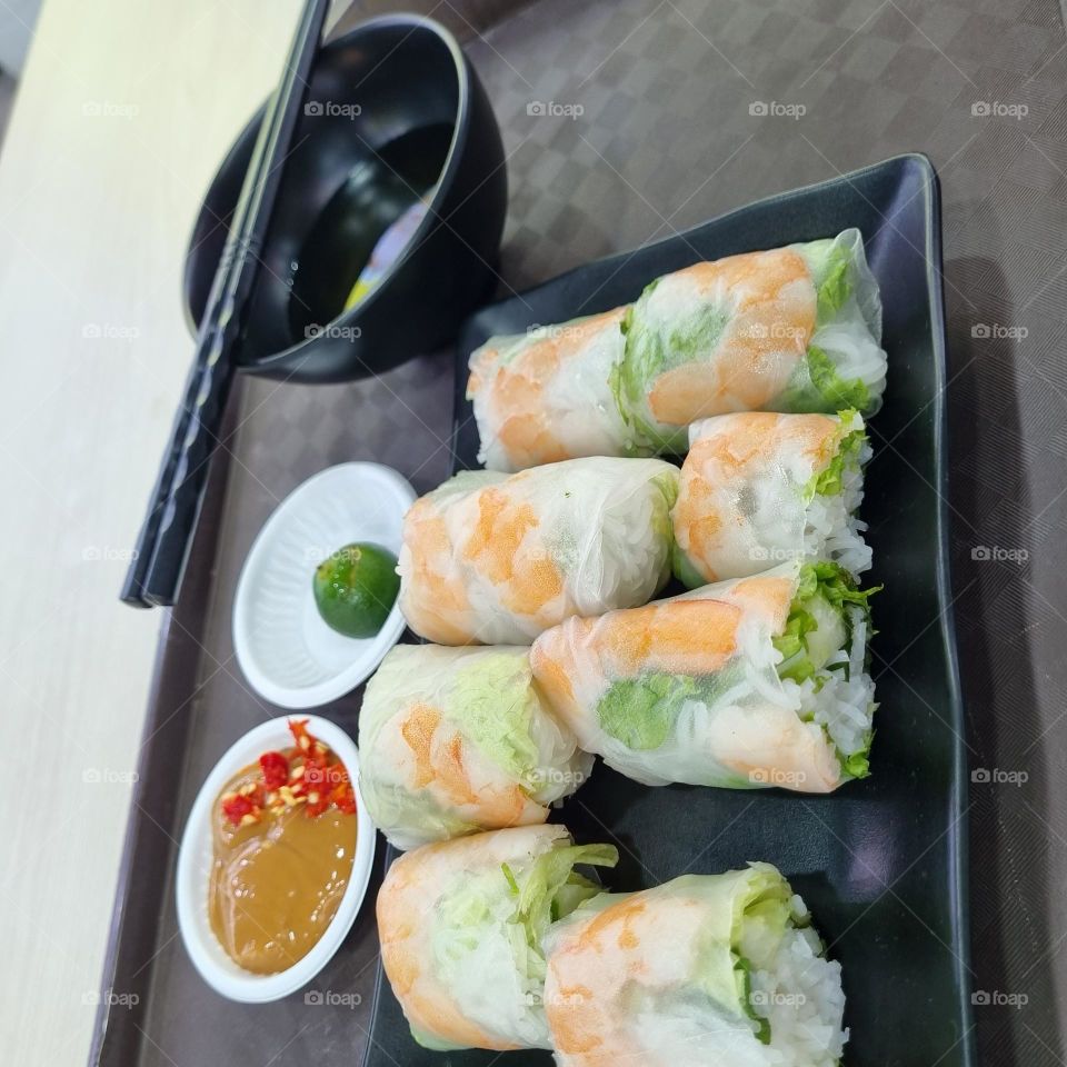Fresh Vietnamese spring rolls