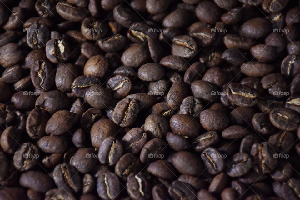 The smell of the beans coffee