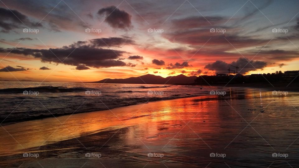 Sunset, Water, Dawn, Dusk, Beach
