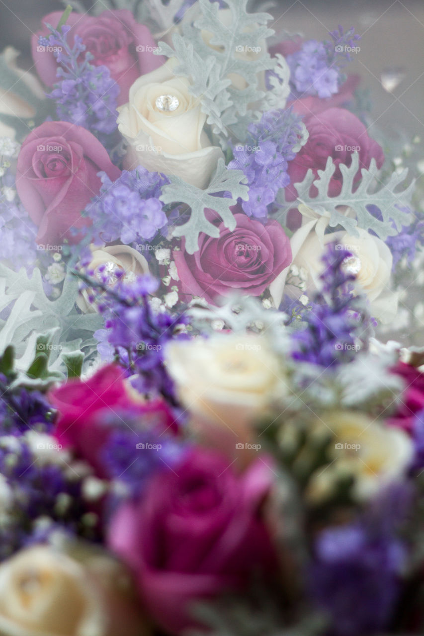 Reflection of a wedding bouquet 