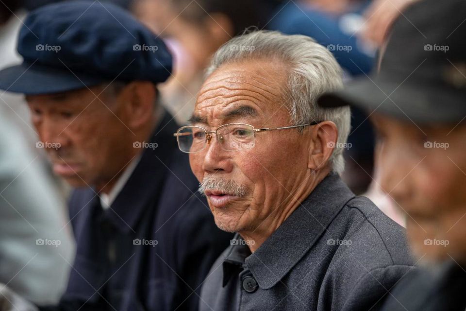 Shooting old man in China countryside unique nature skin face story 