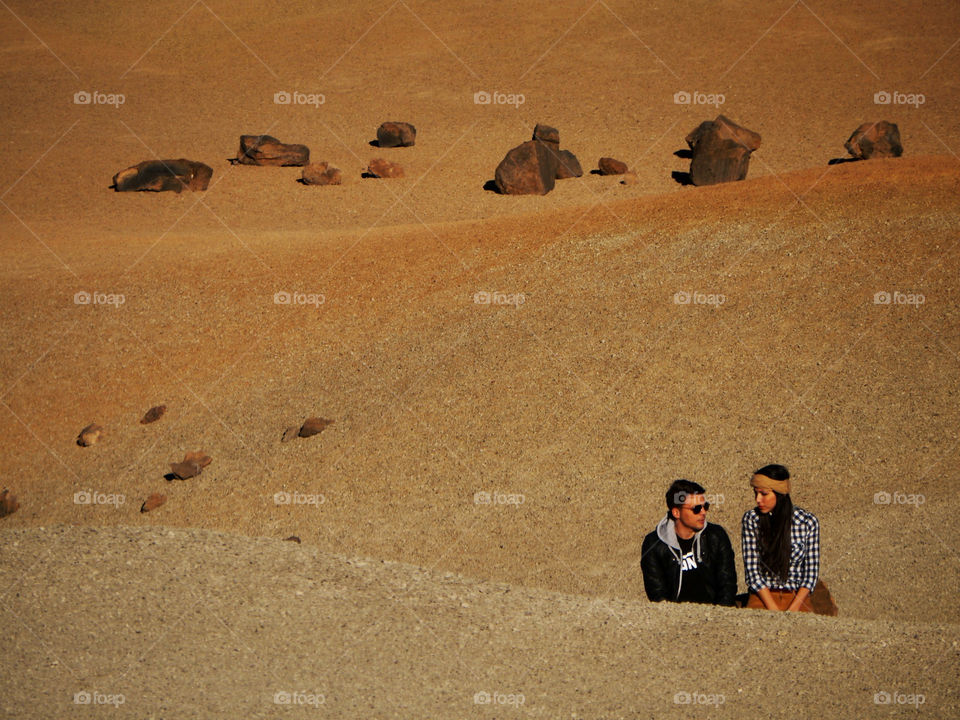 Talking in a volcanic landscape ..