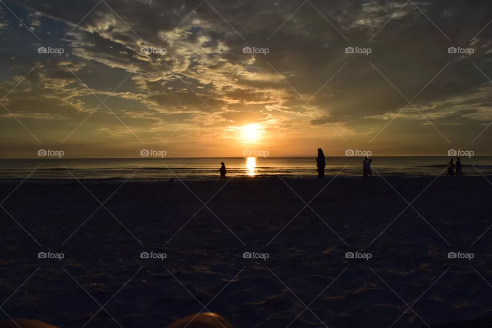 Sunset, Beach, Dawn, Water, Sea