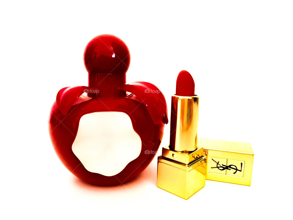 perfume and lipstick, a girl's best friend