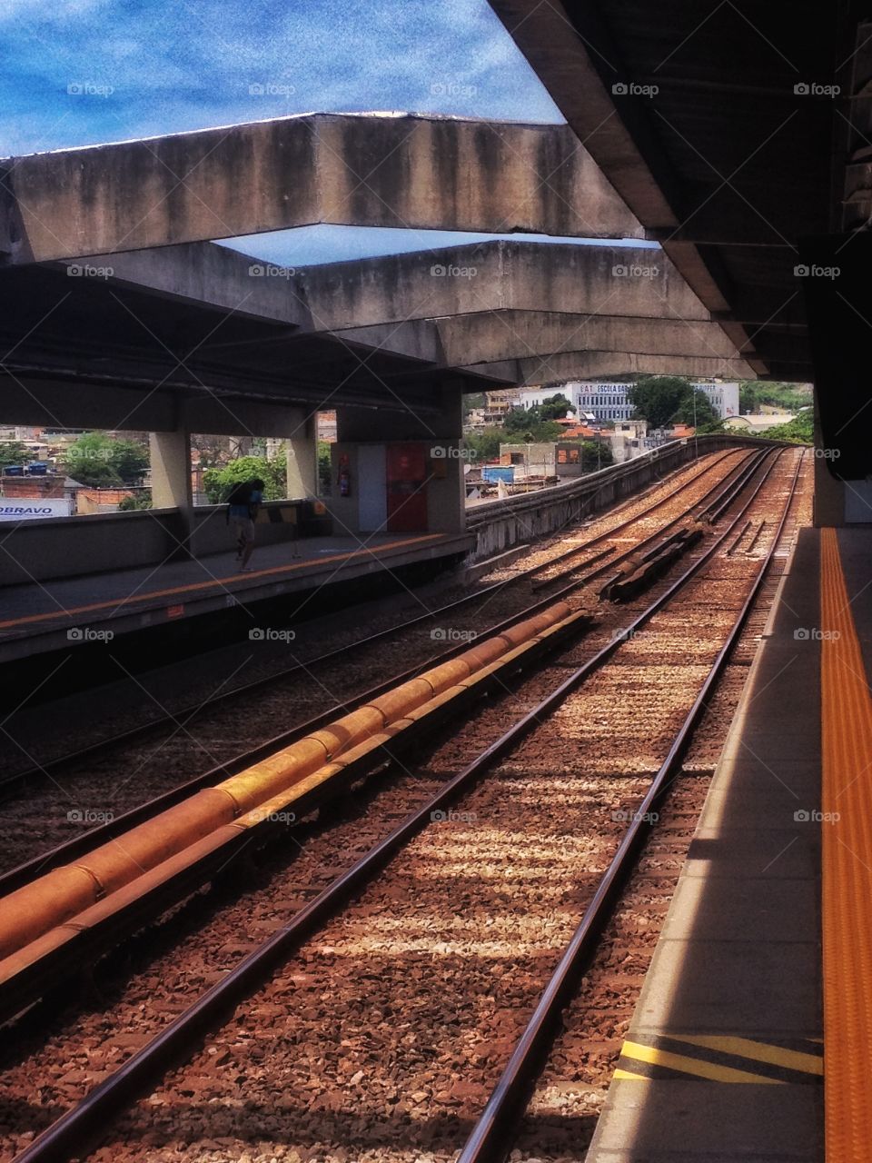 Rails. A subway station in the suburbs of Rio. 