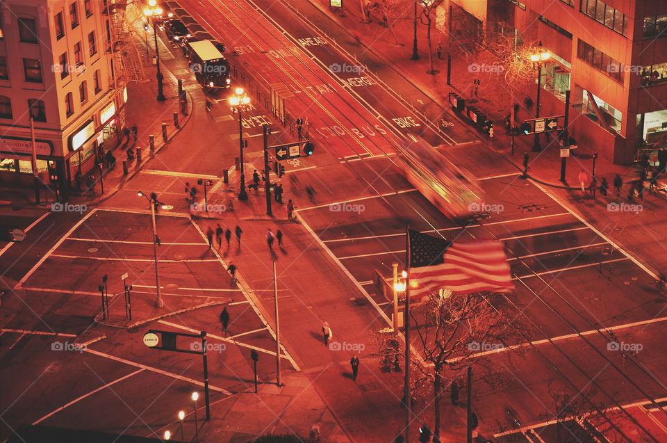 San Francisco Crossing. Corner of Market street and 9th 