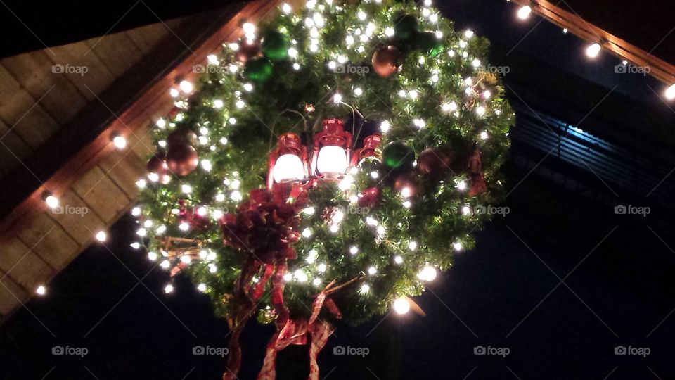 Christmas light wreath 