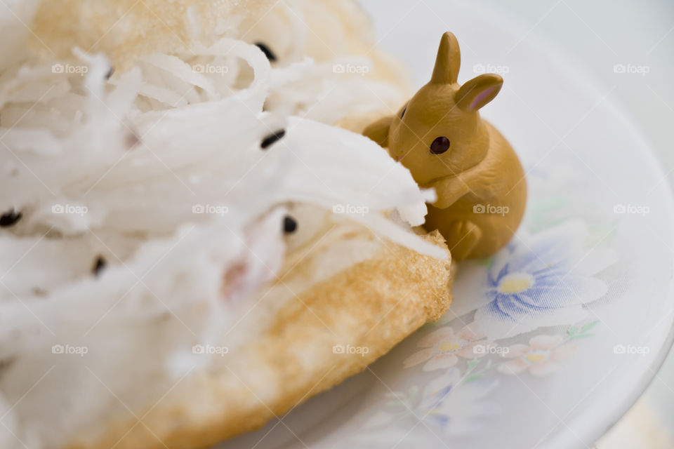 Thai pancake with coconut, Khanom thung tak is a kind of sweet Thai dessert and miniature