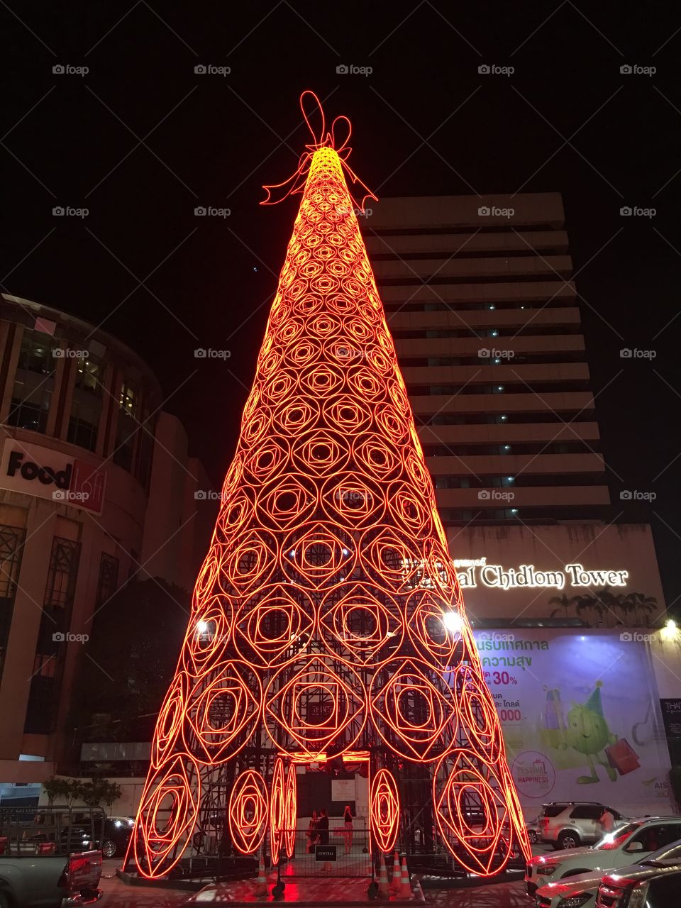 Christmas tree in Center of Bangkok Thailand