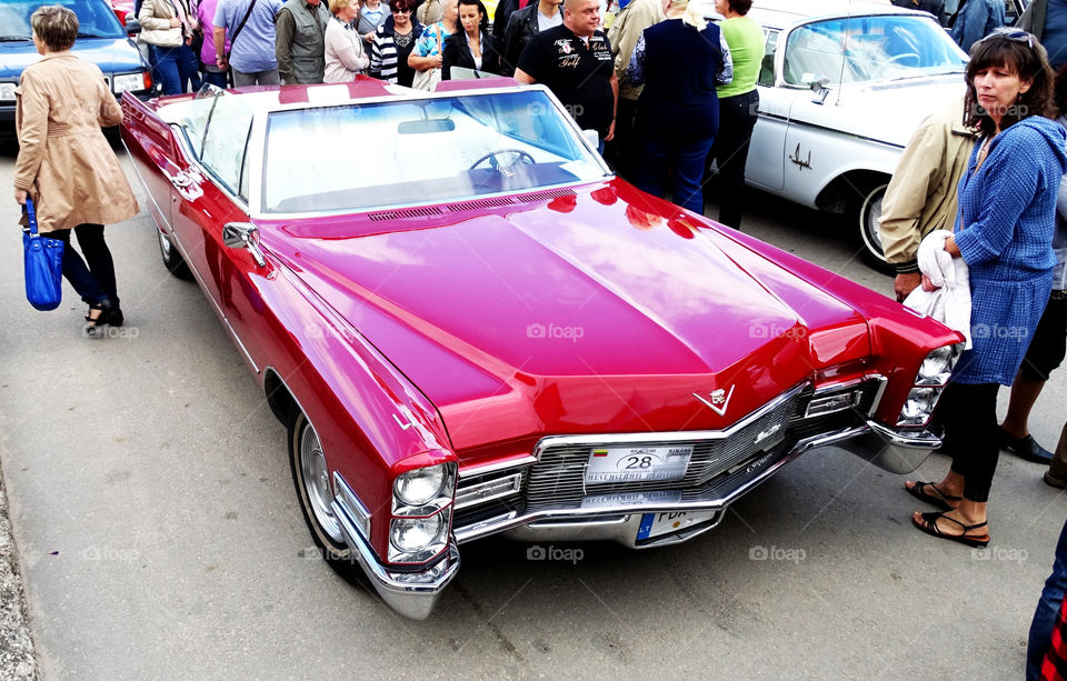 Red Cadillac DeVille 1966