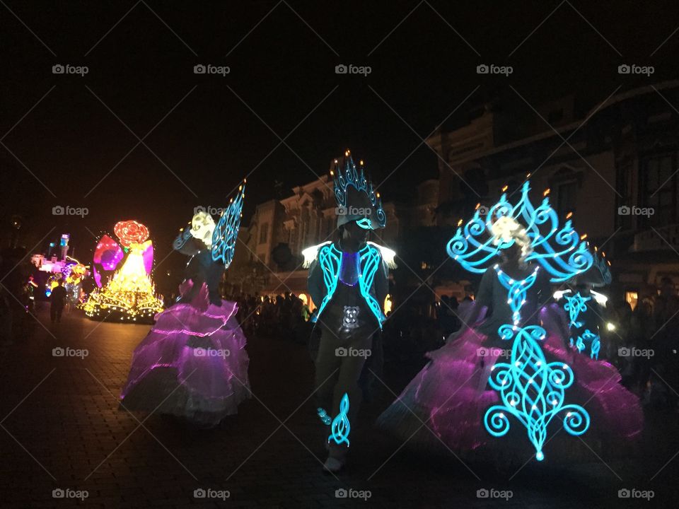 Light parade at Disneyland HK
