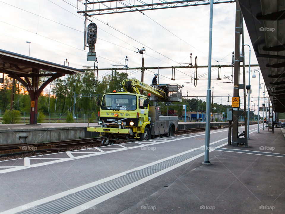 sweden railway volvo tracks by dinopapa