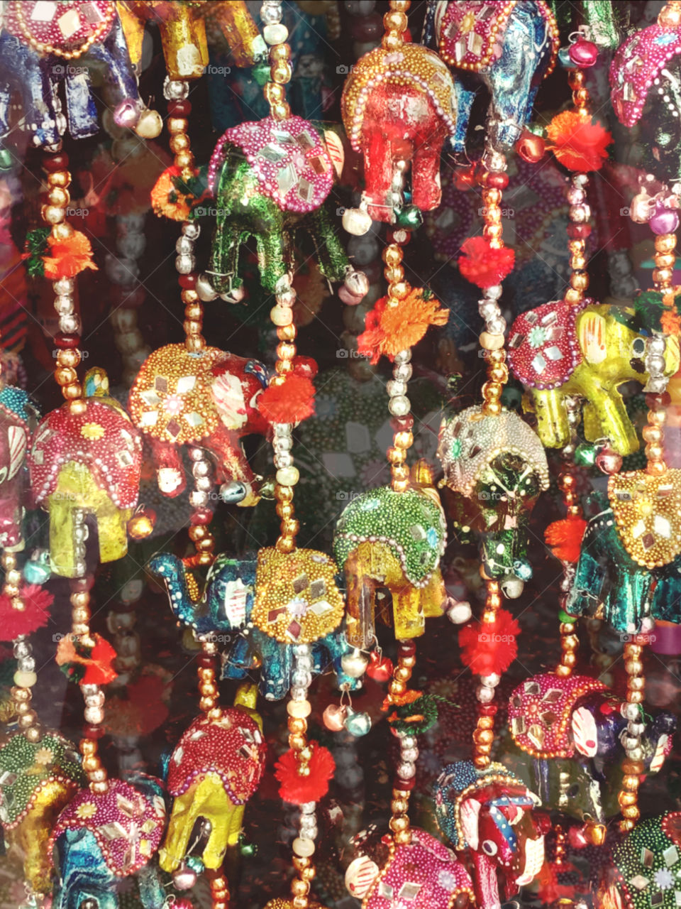 multicolour good luck elephants