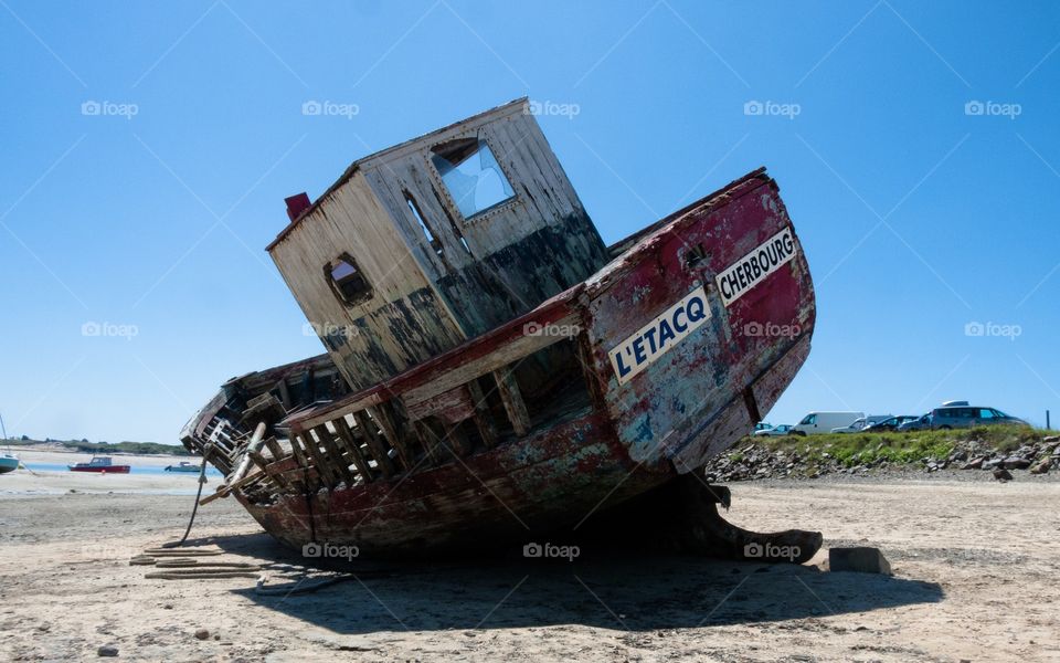 Boat wreck in Normandy