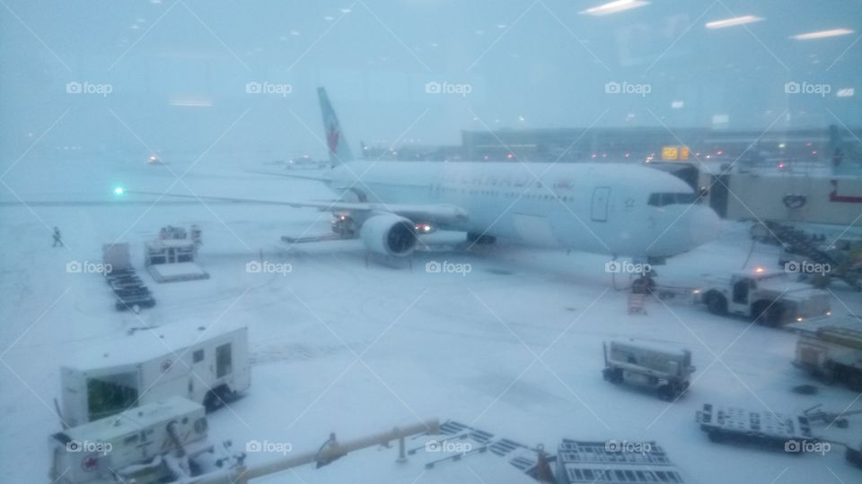 Winter at Toronto Pearson Airport.