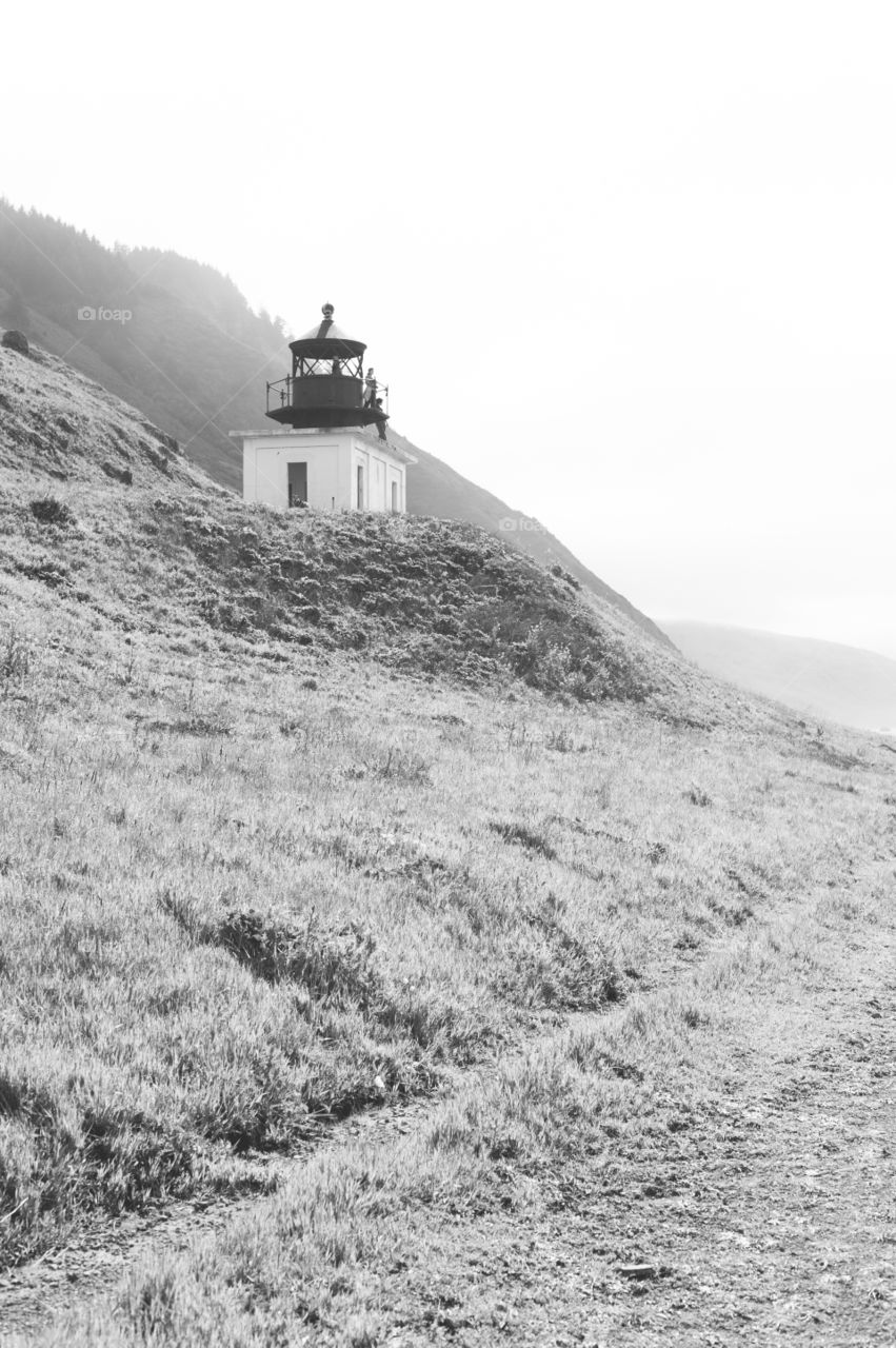 A small lonely lighthouse . Lost Coast backpacking find. 
