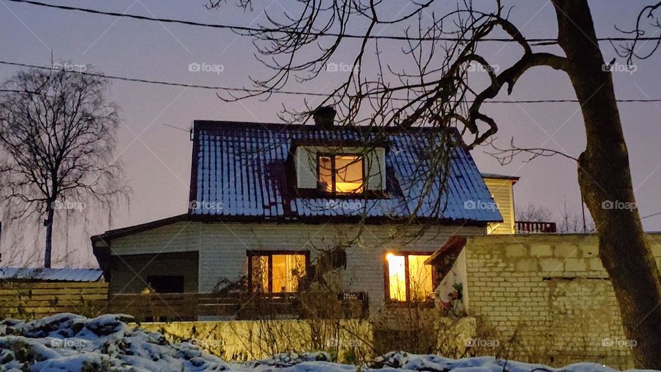 Windows. House. Winter