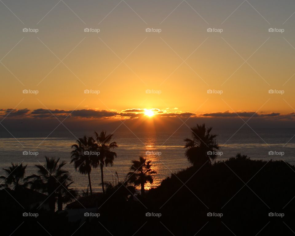 Sunset over Pacific Ocean La Jolla California 
