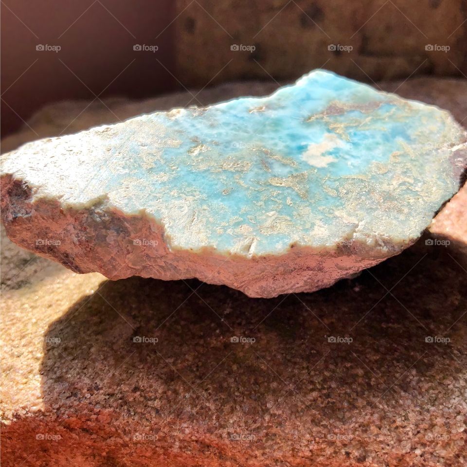 Ocean Blue Larimar Rough Polished Crystal Stone
