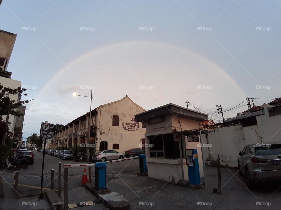 rainbow in the evening sky