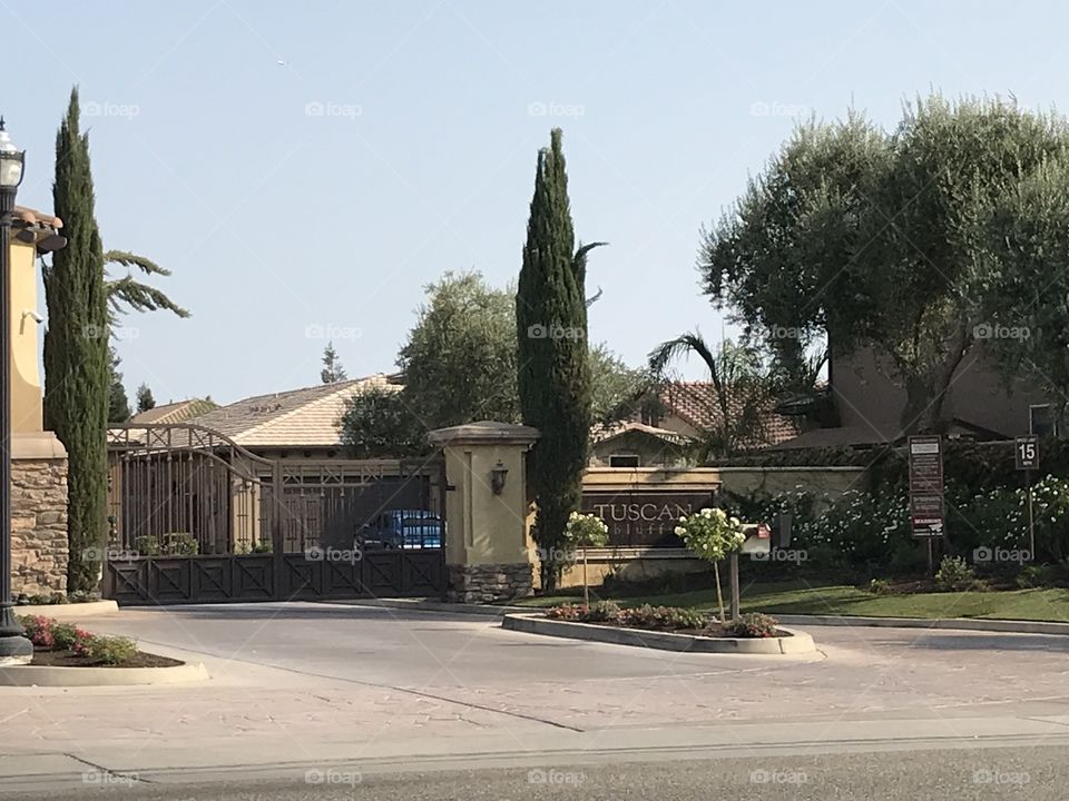 Gated community homes in the upscale area of the city.