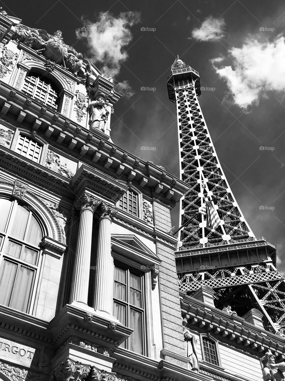 B&W Eiffel Tower in Vegas…