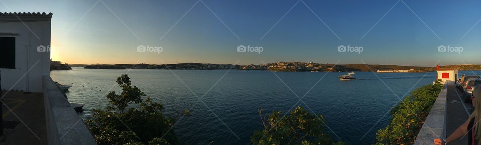 Menorca, saint climent harbour. Sea, sun, holiday, sunset, picturesque, view, calm.