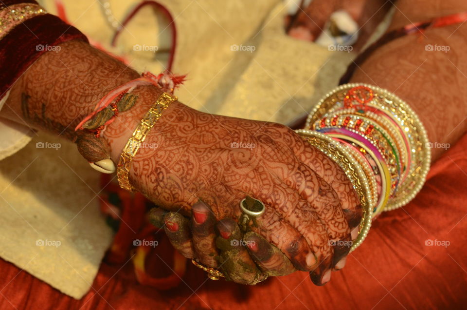 wedding moment working hands close up