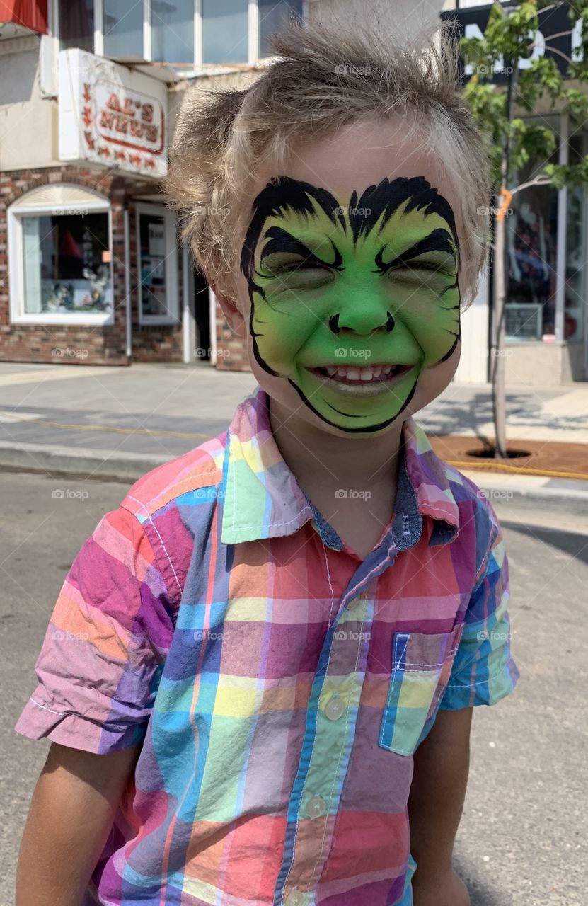 My son as The Hulk 