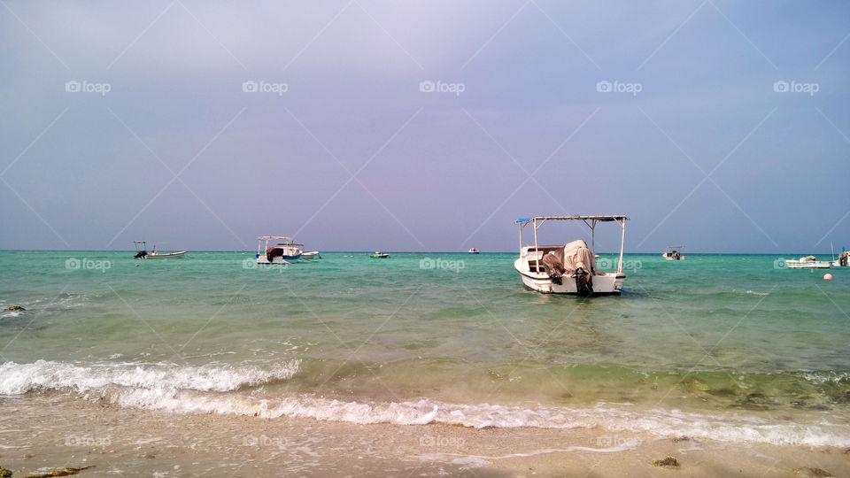 Fisherman's boats inside sea