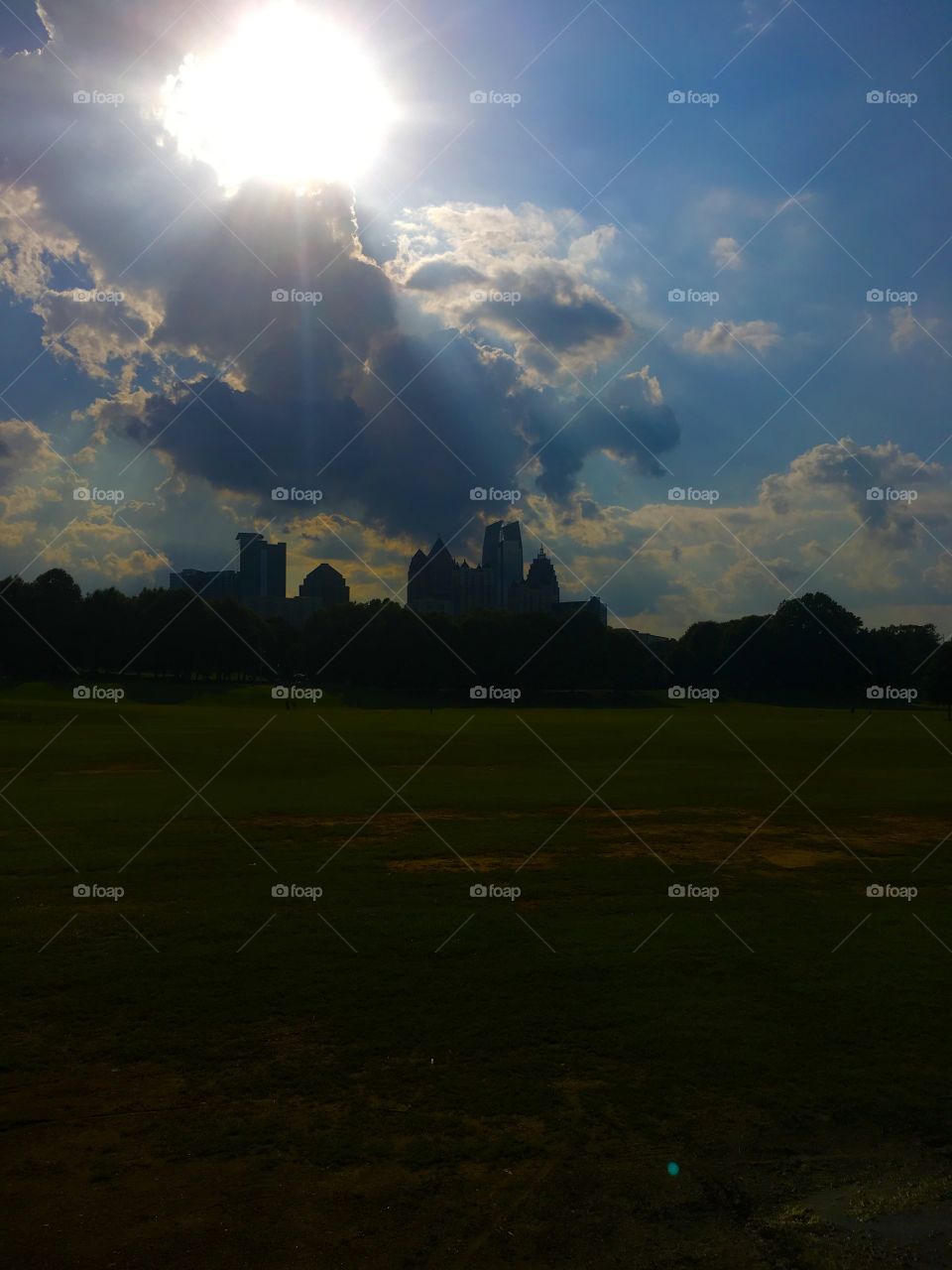 Cloudy Atlanta skyline 