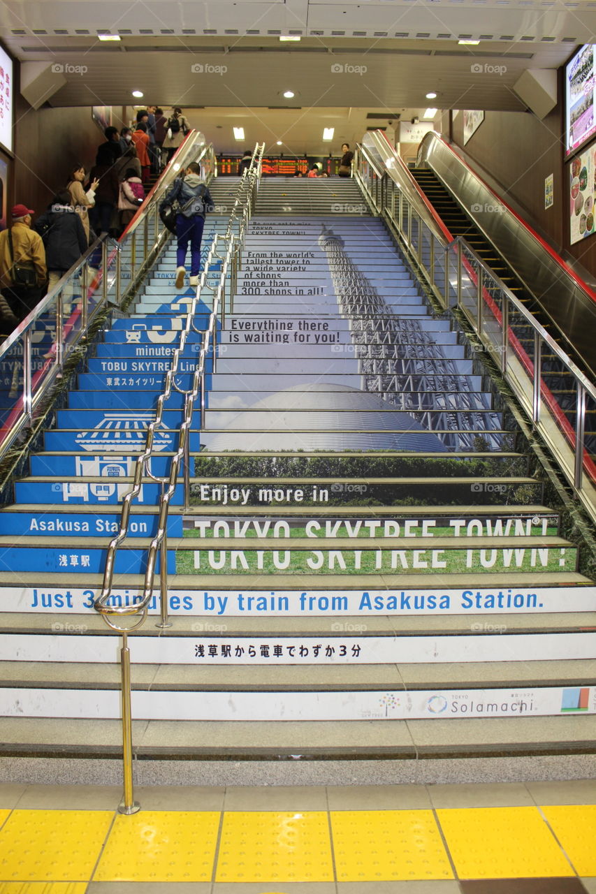 Unique stairs at Tokyo station Japan