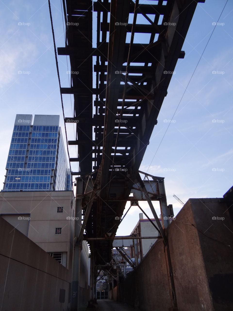 Railway from Below. Railway in Chicago from below