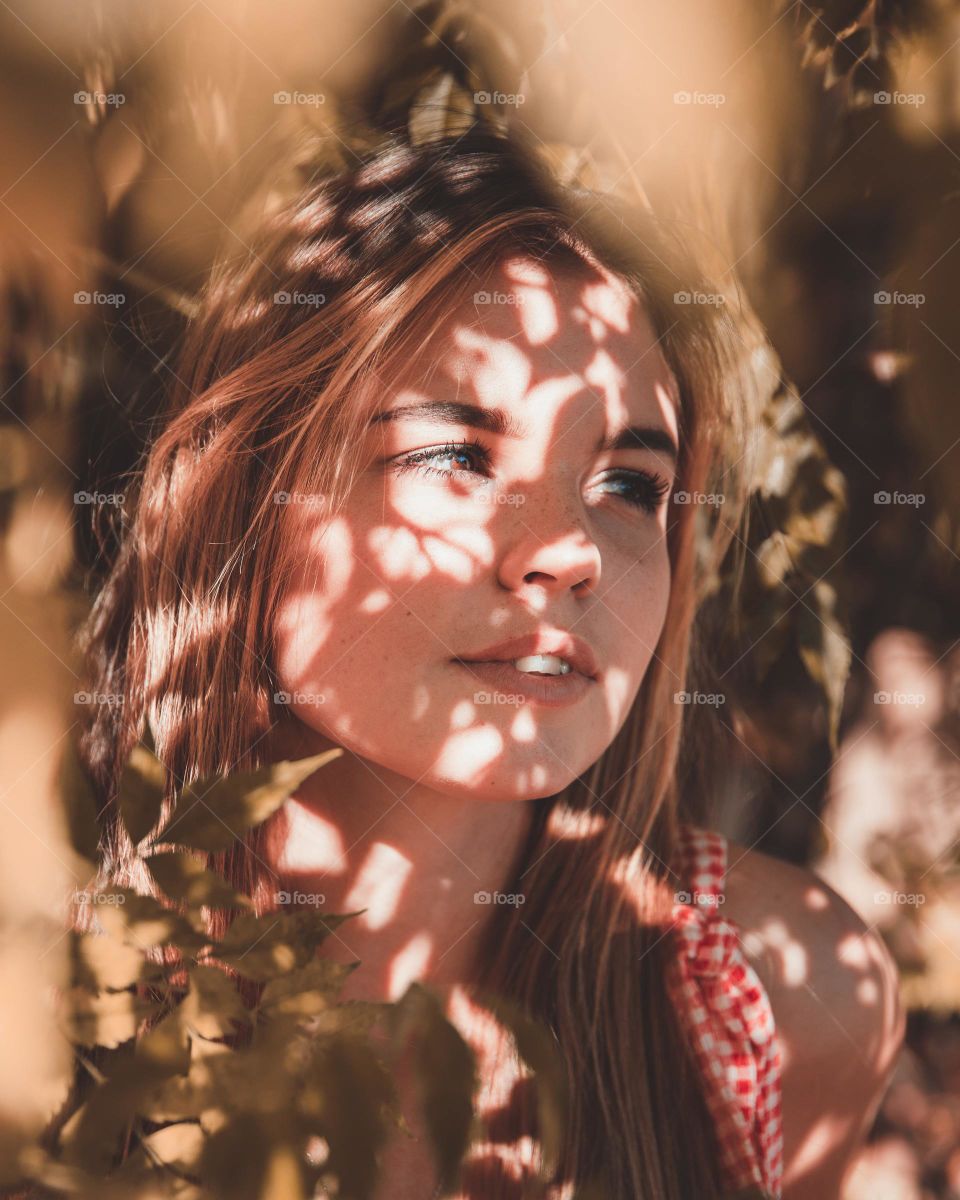 beautiful girl at sunset