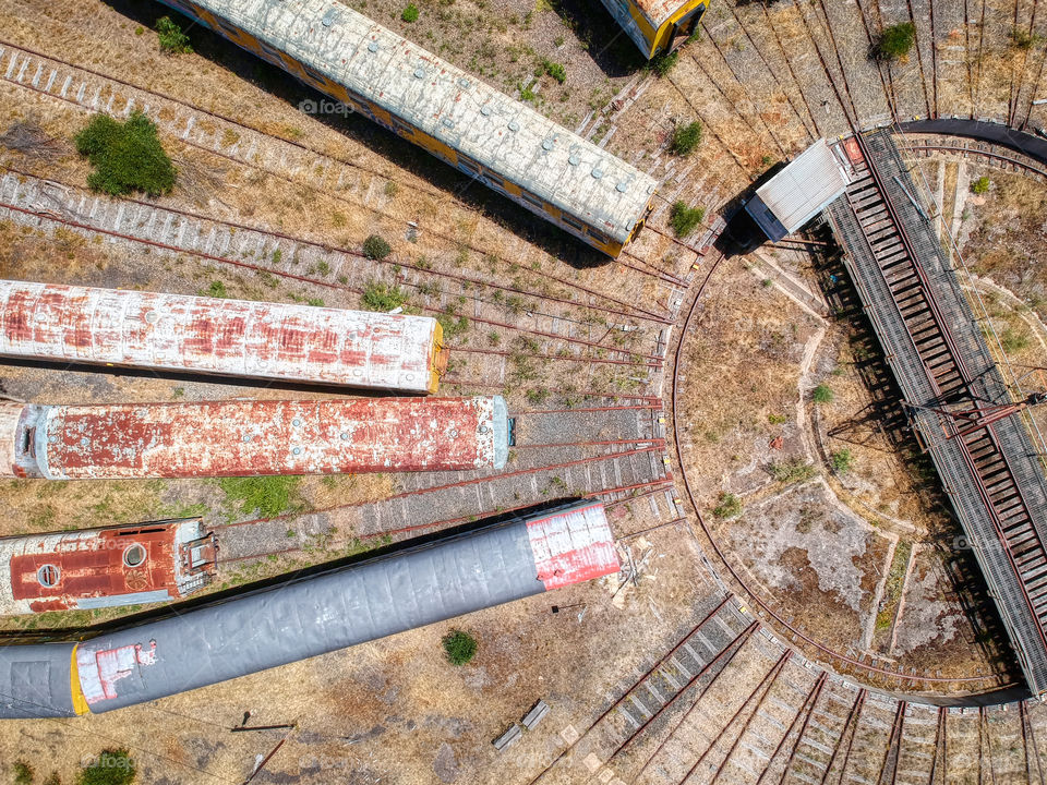 Aerial view of the Tailem Bend Railway Turntable