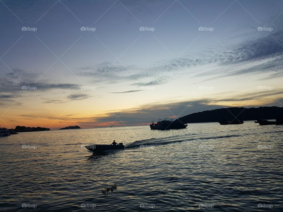 Boats at dusk