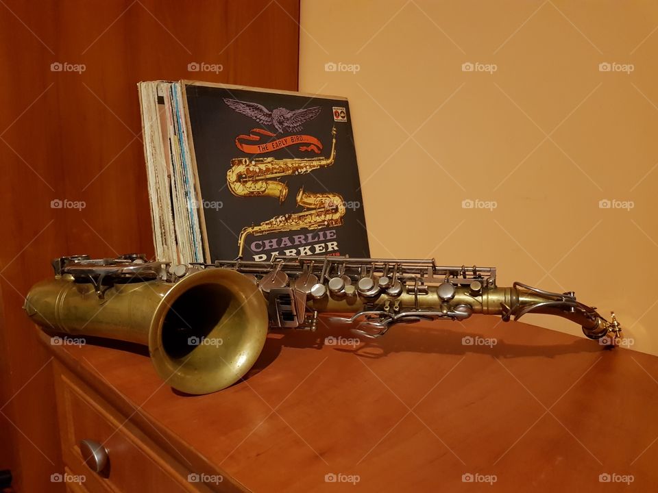 Alto Saxophone with vinyls