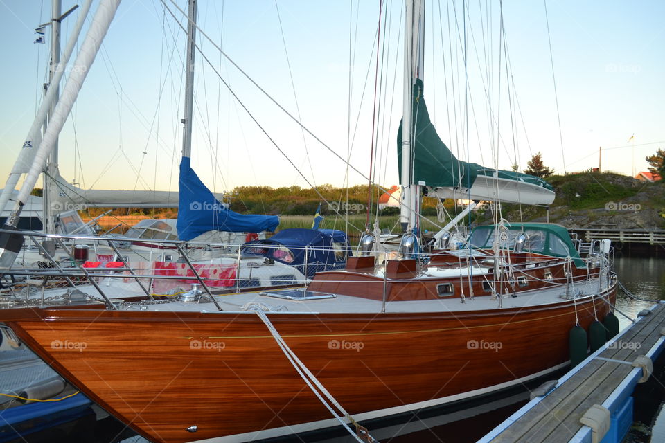 Wooden sailboat