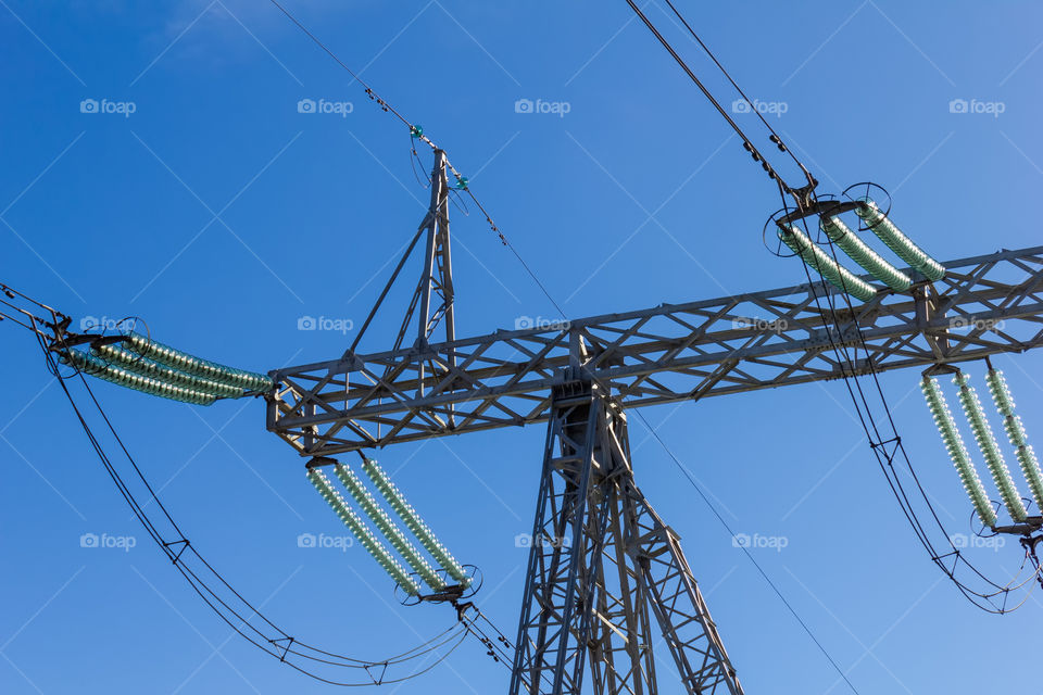 High voltage line. Mosh energy. Power usage. Overhead electrical line. Powerline mast. Overhead line wire. Power line. Wires power. Providing energy. Mast wire Insulators are electric.