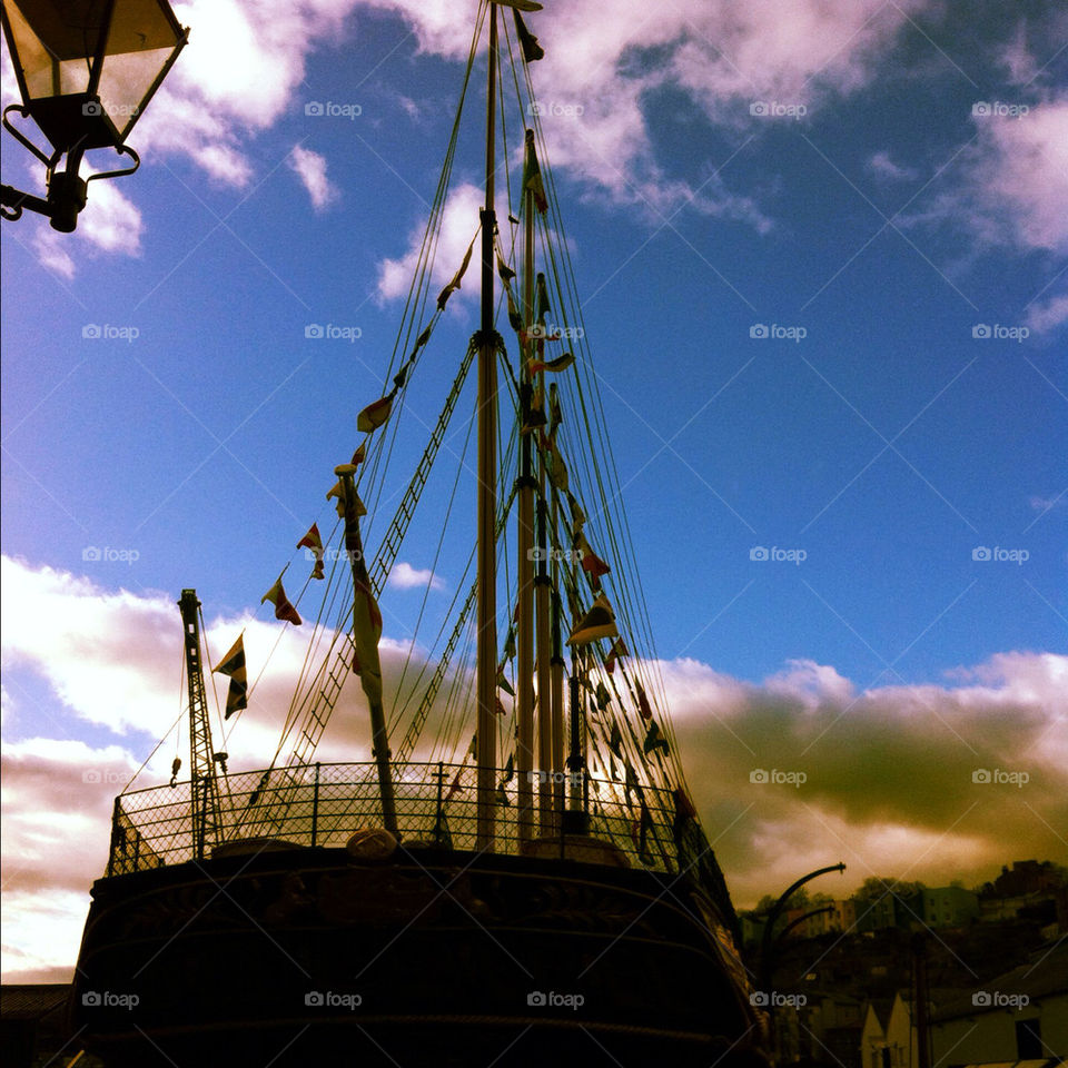 sky clouds flags sailboat by christianam