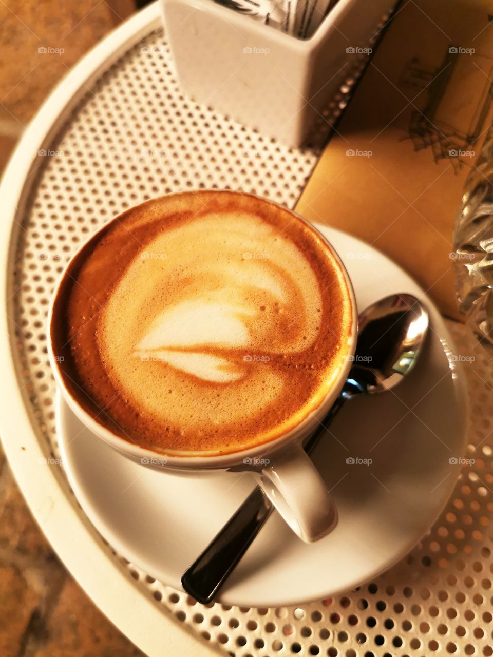 Coffee table served eat tasty view day outdoor outside street capture cafe restaurant