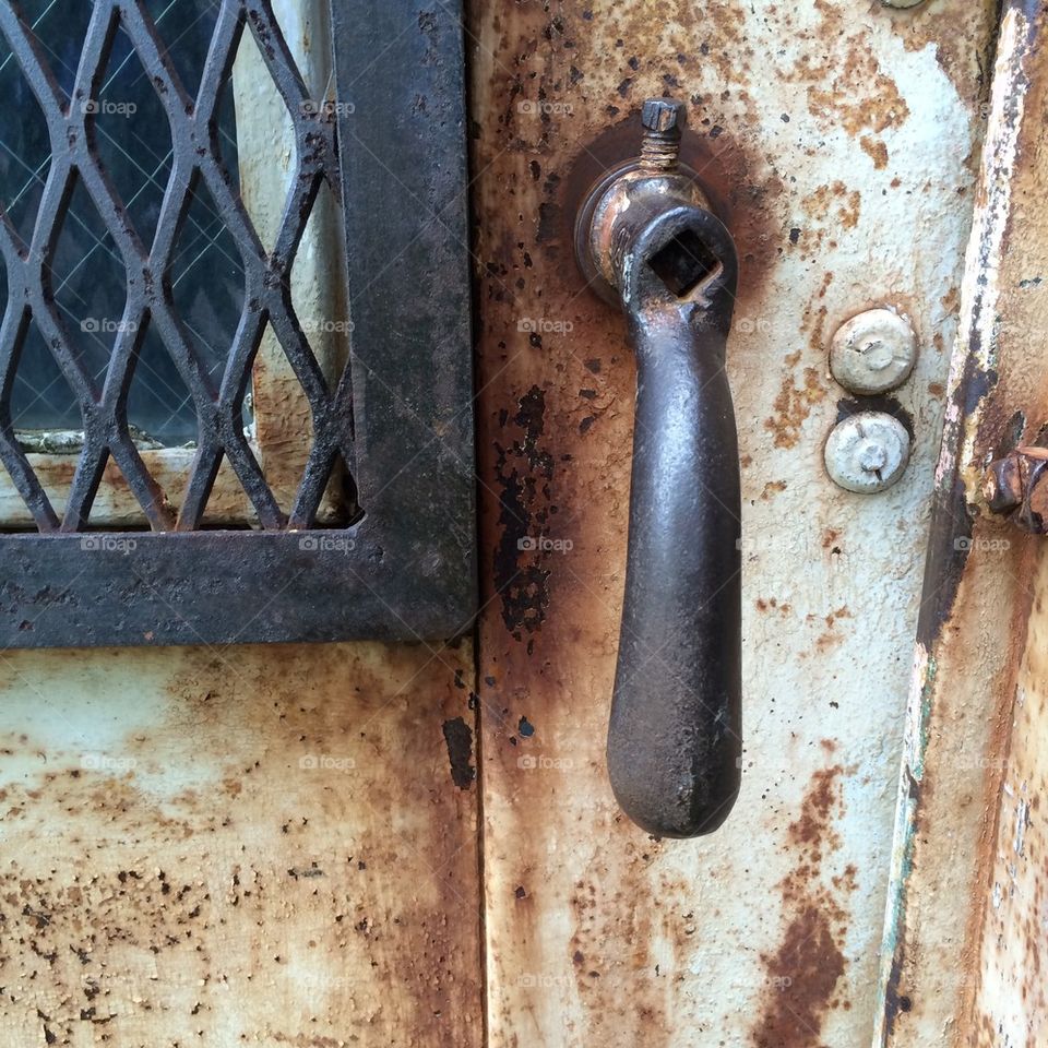 Iron door handle