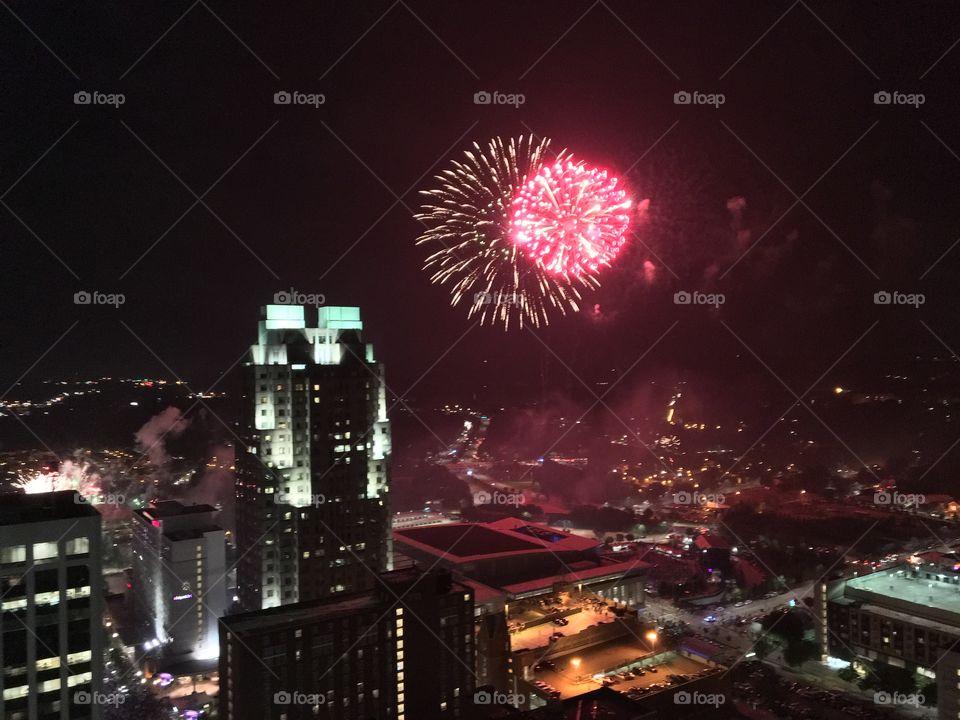 Fourth of July fireworks in Raleigh, North Carolina.