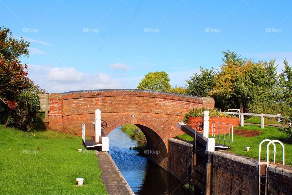 Maunsell Lock along Taunton Brisgwater Canal. Somerset. Uk