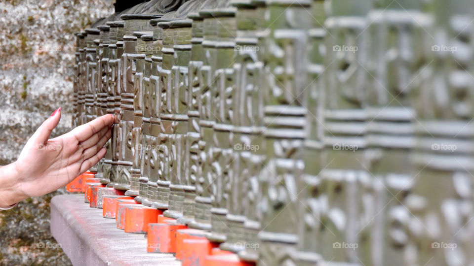 Buddhist prayer wheels