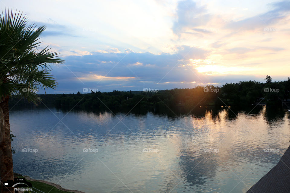 Sunset over the vaal river in South Africa